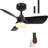 30" Flush Ceiling Fans with Lights & Black Blades,Low Profile Light and Fan with Remote,Small Modern Flush Mount Ceiling Fan with 3 Colour Led for Living Room Bedroom Kitchen-104321102