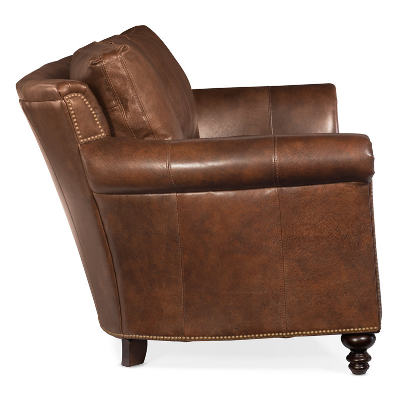 Richardson Sofa, Natural Brass with Turned Leg