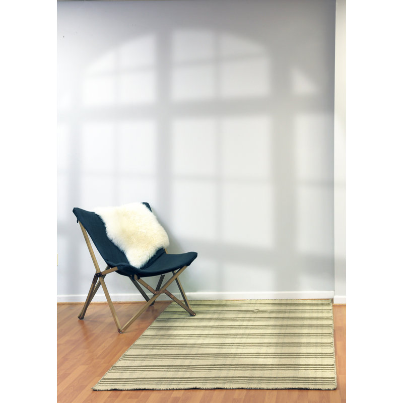 Tapis brun en laine et coton tissé à la main Pickering, Rectangle 8 pi x 10 pi