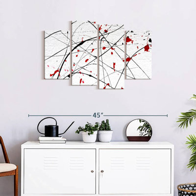Ensemble de 4 pièces Modern Modern Splash On Canvas