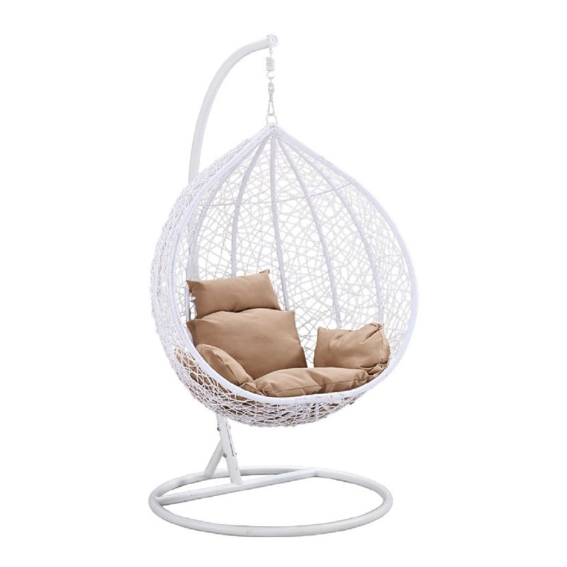Balancelle avec support, Blanc / Beige