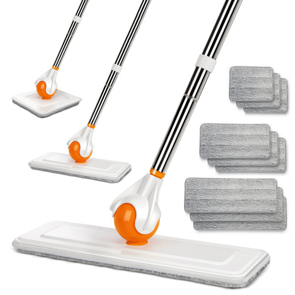 TOPMART 360 Degree Rotating Mop Bucket Set With 3 Microfiber Cloth Mop  Heads