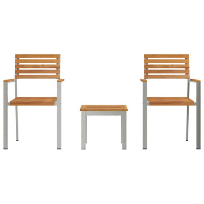 2 - Person Rectangular Solid Wood Patio Dining Set