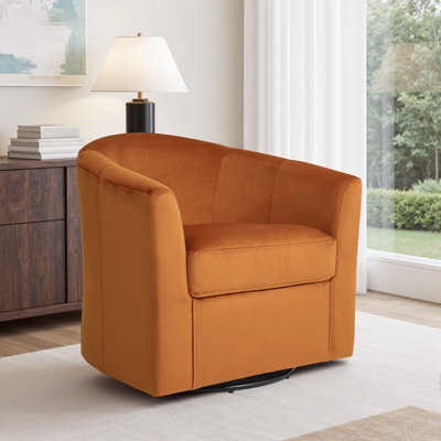 Upholstered Swivel Barrel Chair