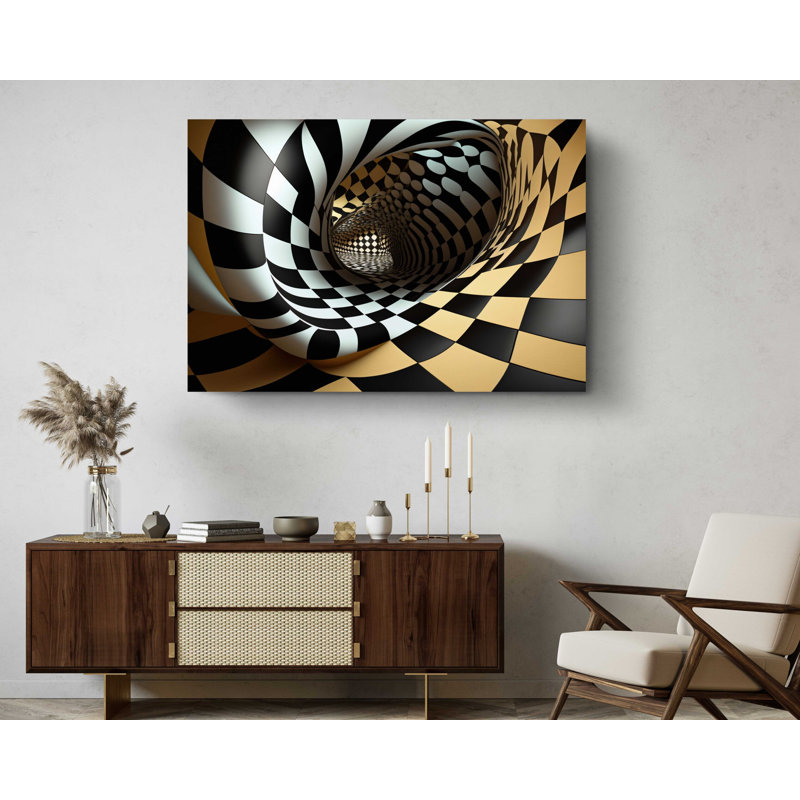 Conception d'illusion optique 3D ronde sur spirale, H 20 po x l 30 po x P 1 po