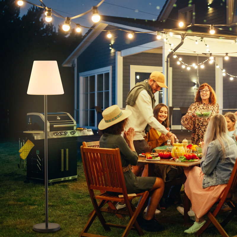 59" Solar Floor Lamp with Remote Control, IP65 Waterproof, Color Changing