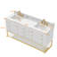 72 po X P 22 po P 35,4 po Meuble-lavabo simple H en blanc avec plateau en marbre blanc-676634630-676634631