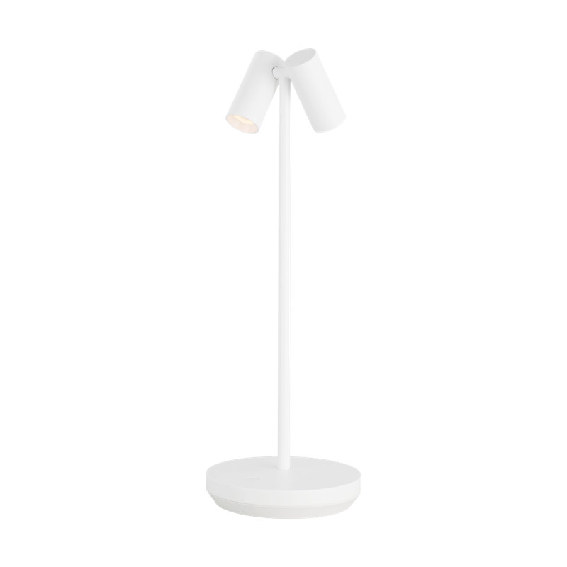 Doppia Accent Rechargeable Table Lamp, Matte White