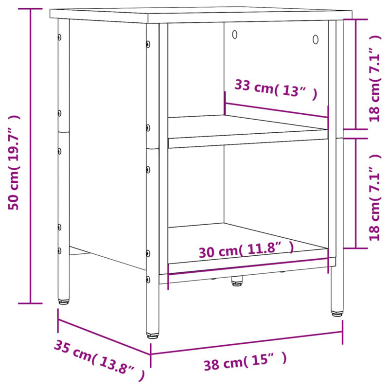 2 Pair Shoe Storage Cabinet, Smoked Oak