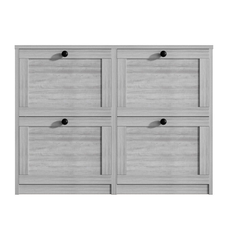 Josy 16 Pair Shoe Storage Cabinet, Gray Oak