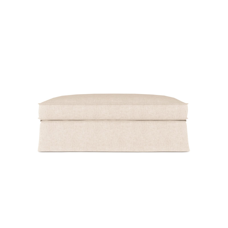 Ottoman, Plush Velvet Oyster