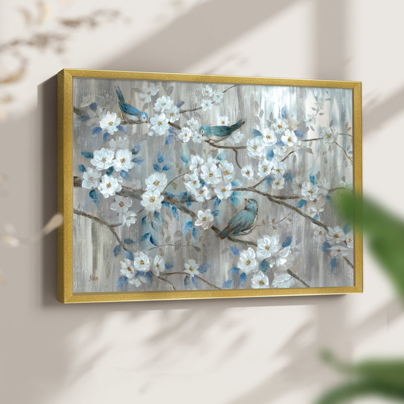 Teal Birds -Framed Print - Restickable