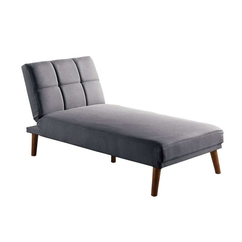 Haldas Upholstered Chaise Lounge, Blue Gray Polyester Blend