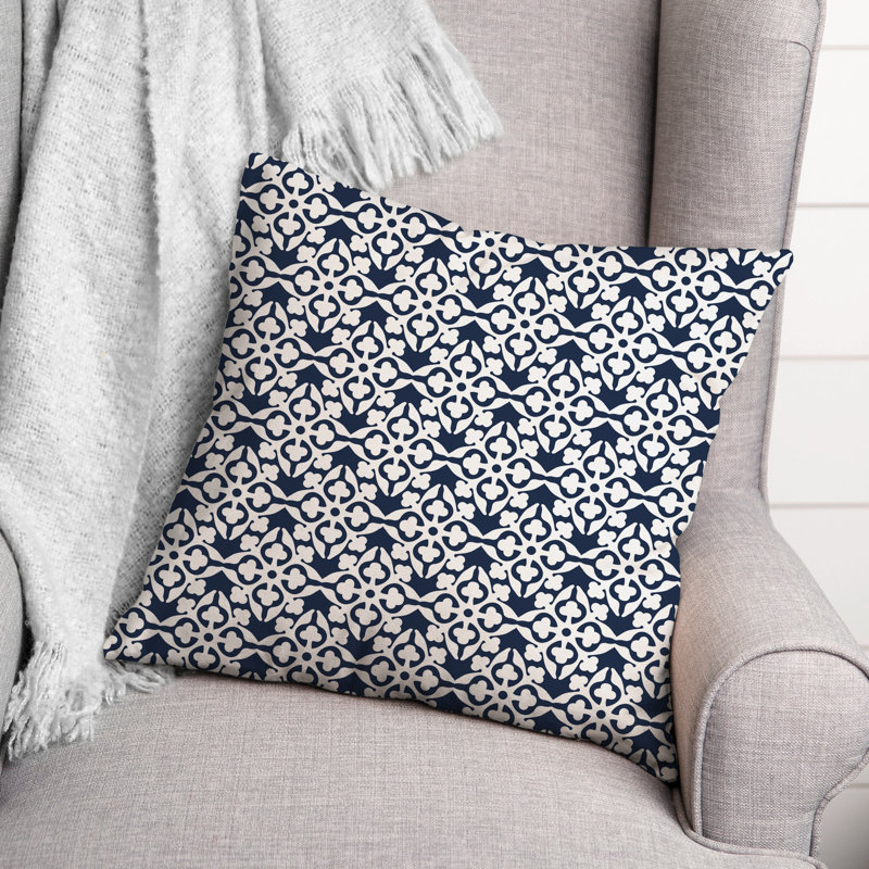 Floral Outdoor Reversible Throw Pillow