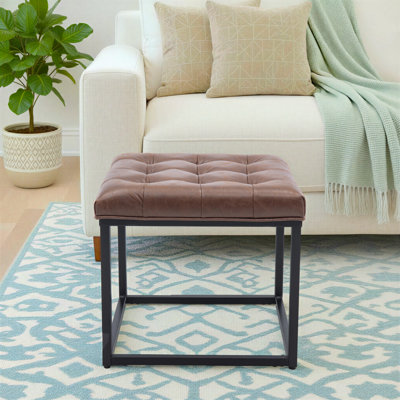 Reade Faux Leather Ottoman