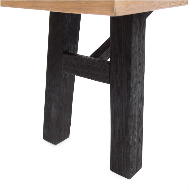 Banc d'extérieur avec panneau à lattes et cadre en bois d'acacia (ensemble de 2)