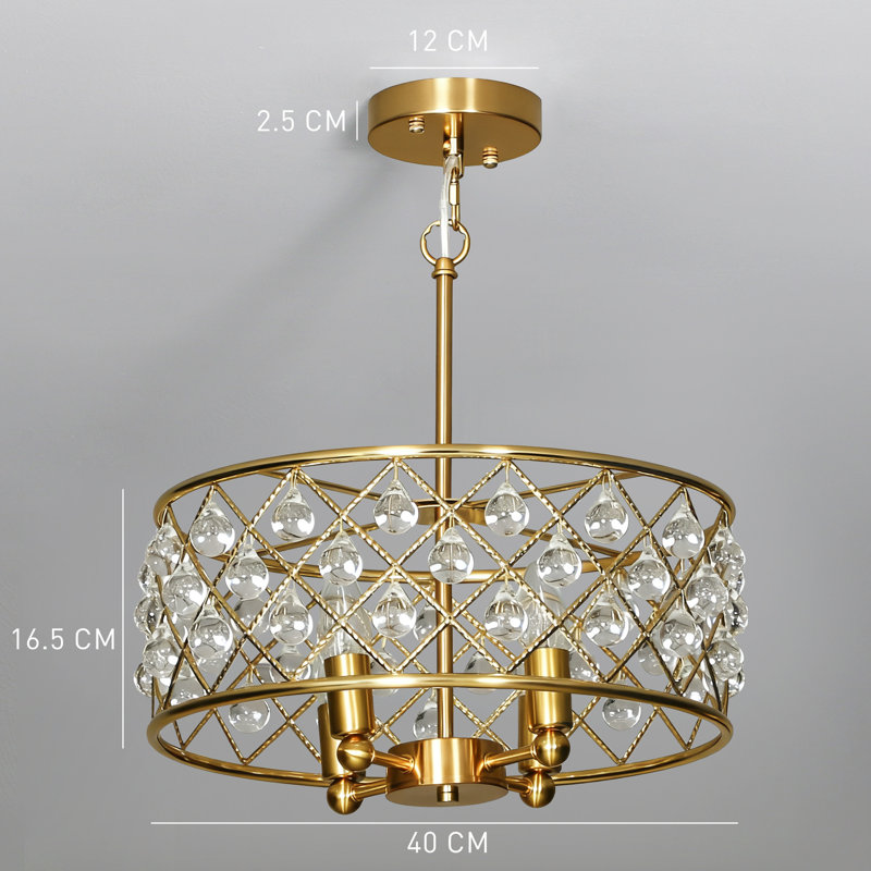 Crystal, Glass Flush Mount, Gold Tone