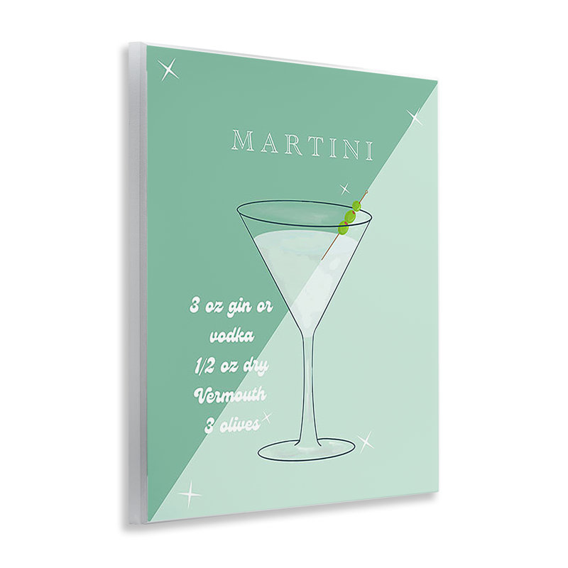 Art moderne sur plaque, "Martini moderne" par Ashley Singleton
