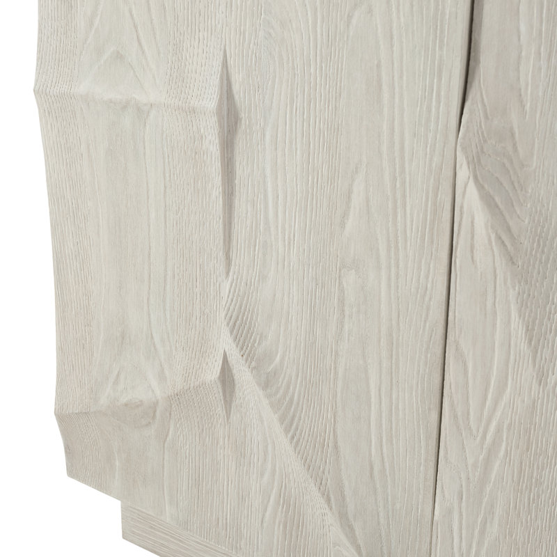 Jicama White Oak 84'' Media Console with Adjustable Shelves