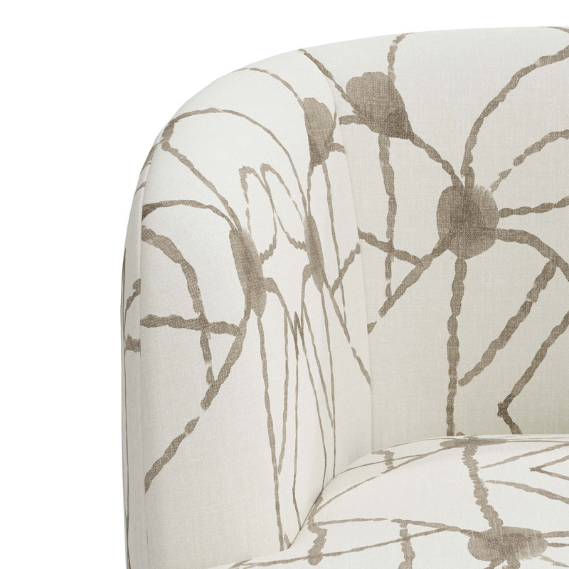 Mina Swivel Barrel Chair, Hans Cream Geometric
