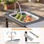 Îlot de cuisine portable pliable avec armoire de rangement