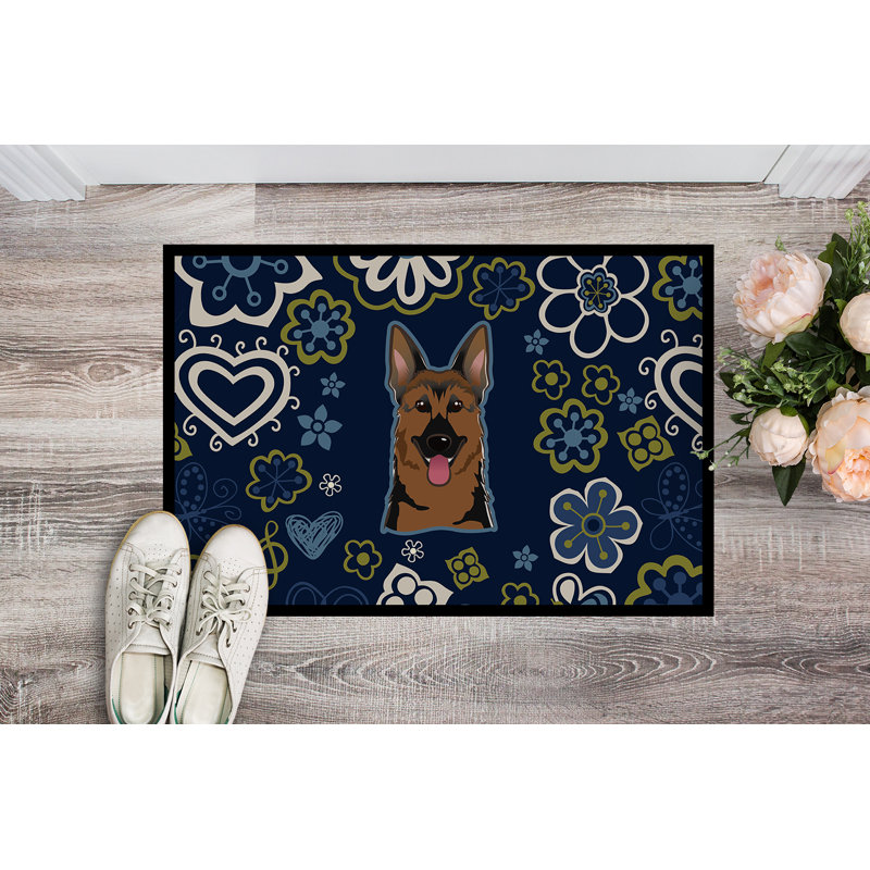 Tapis d'extérieur antidérapant Toluca, L 18 po x L 27 po, Berger allemand