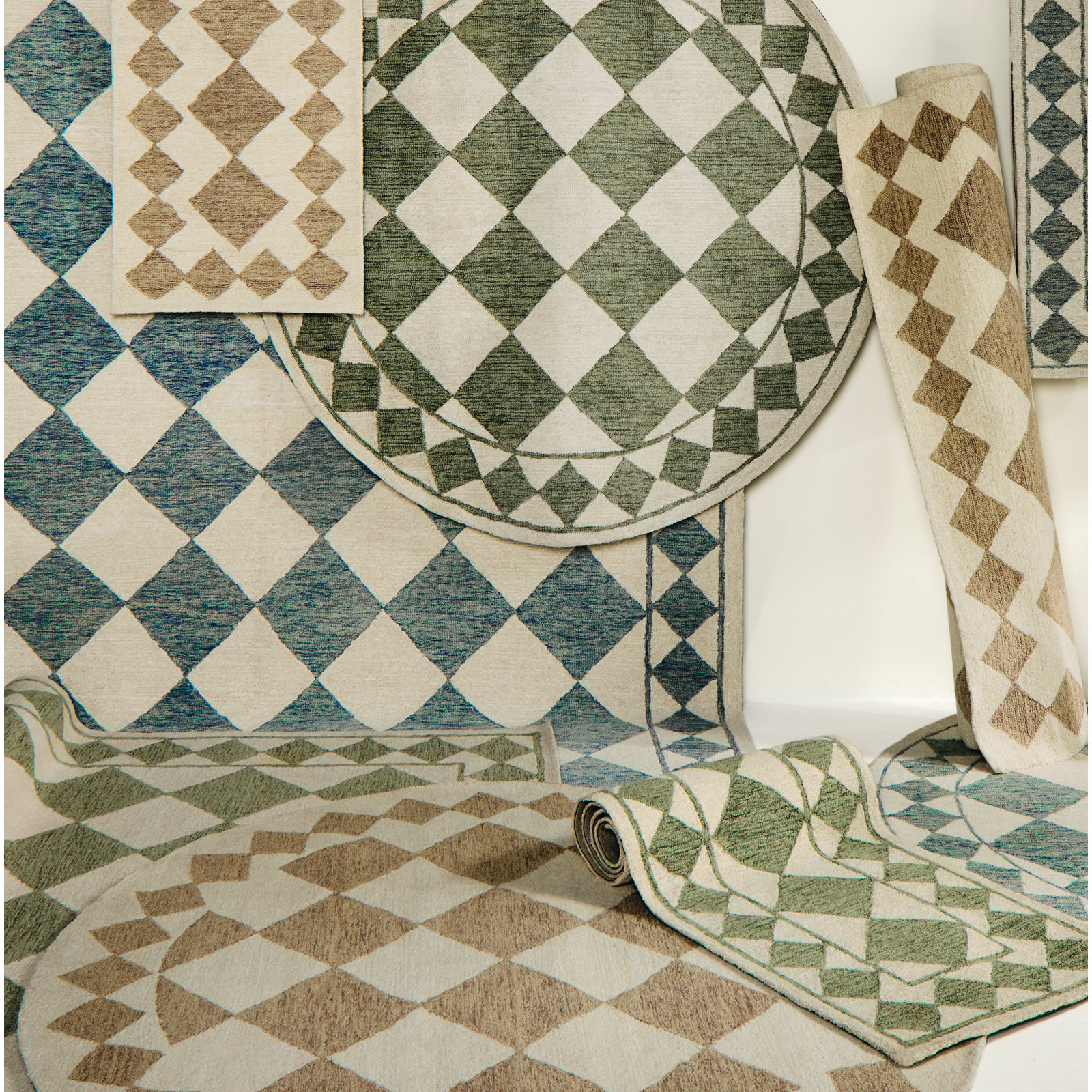 Claude Hand-Tufted Geometric Rug, Square 6'