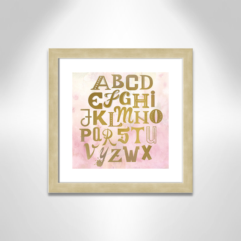 Abc Pink ', impression sur papier, Encadré plat champagne, H 16 po x l 16 po x P 0,6 po