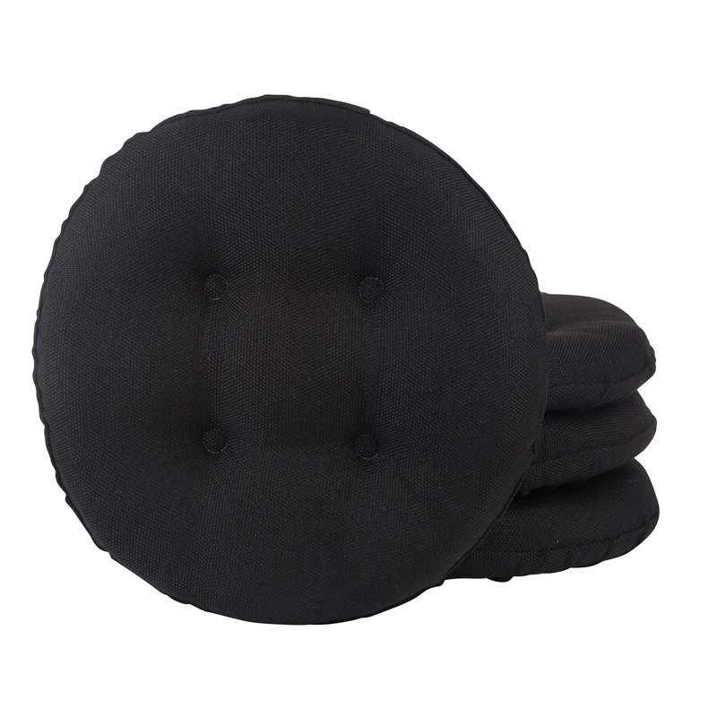 Non-Slip Solid Barstool Seat Cushion, 14-Inches Round, Midnight