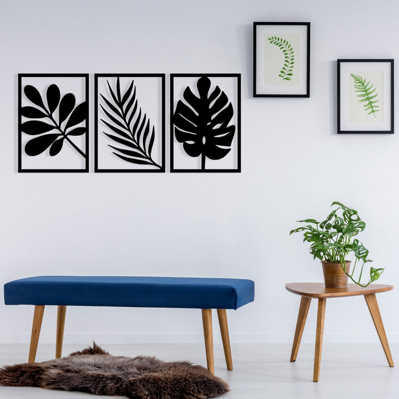 Stylish Decorative Metal Wall Accessory, Black Finish, 40.9 x 18.1 inches | 100% Metal Construction (Thickness: 0.05 inches) | Perfect for Home Decor & Office Spaces, Durable and Eye-Catching Design