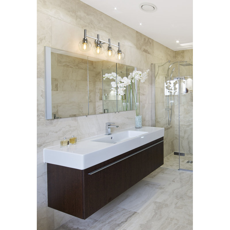 Éclairage pour meuble-lavabo à 4 lumières Ashrit, Chrome
