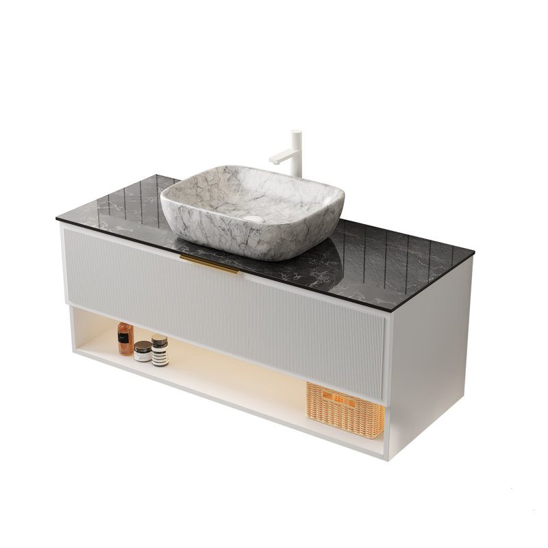 Meuble-lavabo avec lavabo en contreplaqué flottant Malone