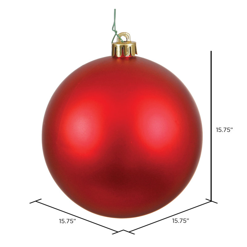 Ornement boule Décor, Rouge, H 15,75 po x l 15,75 po x P 15,75 po