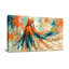 Abstrait Femme abstraite dans une robe fluide aux couleurs vives-1204229795