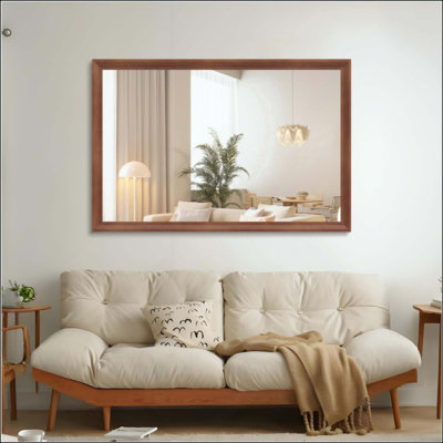 Miroir mural de salle de bain rectangulaire surdimensionné avec cadre