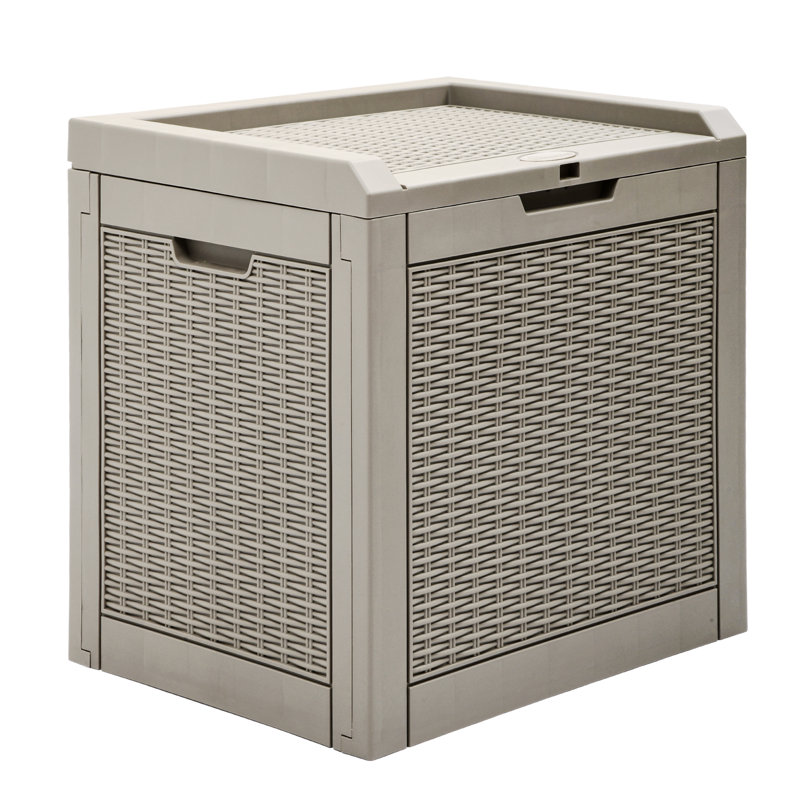 Edrosie Inc 22'' W 32 Gallons Water Resistant Resin Lockable Deck Box, Gray