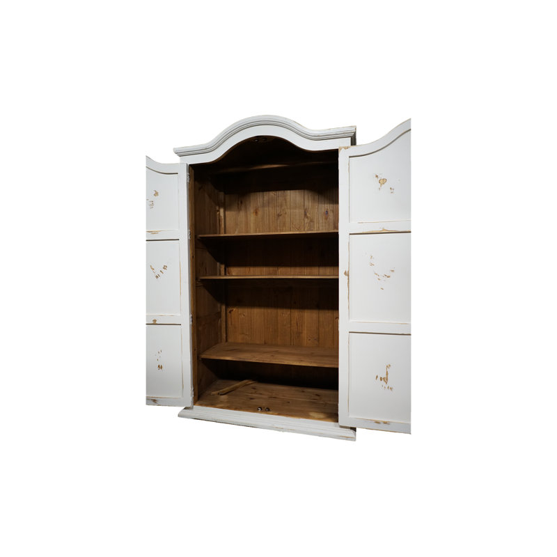 Garde-manger en bois massif rustique Sierra, Blanc