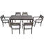 Ensemble repas d'extérieur en bois 7 pièces avec coussins 7 pièces-1505973575