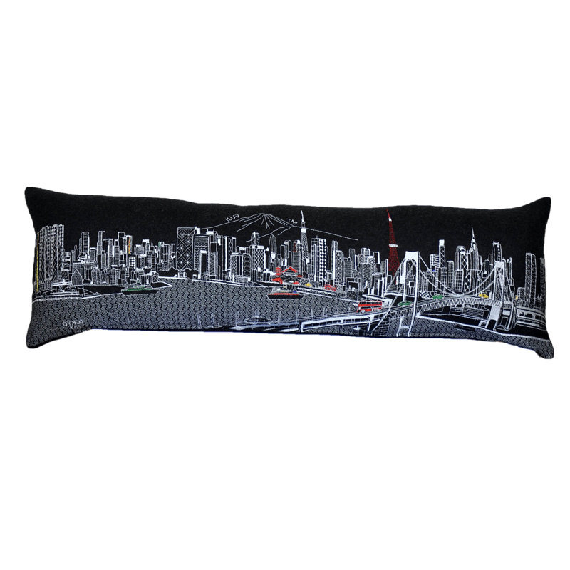 Coussin décoratif londonien, Gris, 14" x 45"