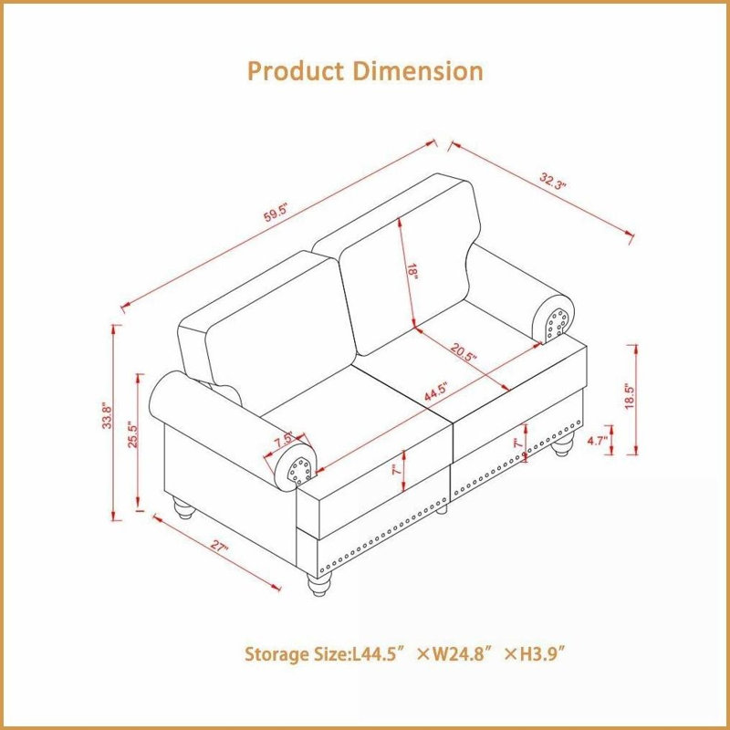 Ensemble de canapé en tissu 2 + 3 places American Classic | Revêtement en polyester gris | Structure en bois massif | Housses amovibles & amp; Rangement