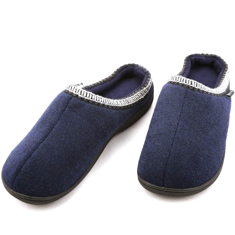 Memory Foam Men’s Slippers-Navy-L, L, Navy
