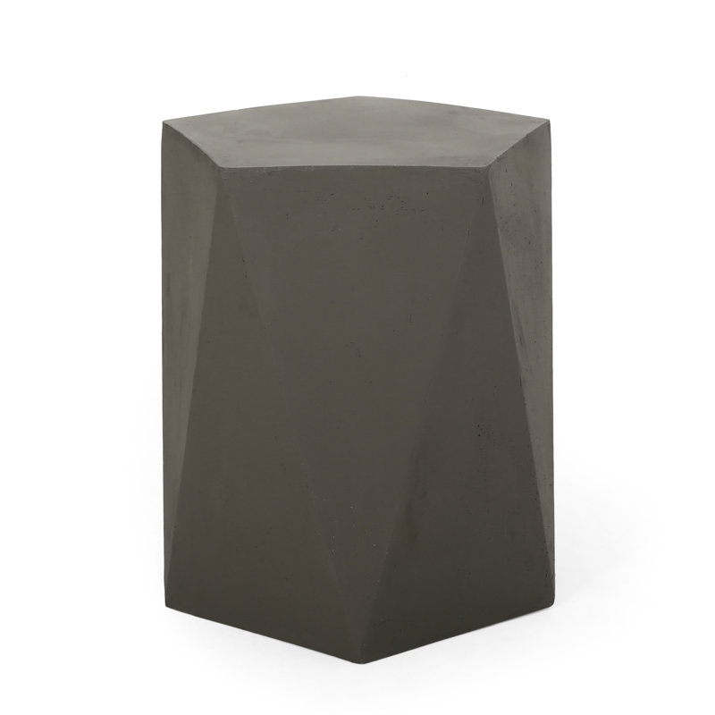 Lightweight Concrete Side Table, Modern Pentagon Design, 16.16"W X 16.16"D 18.19"H, No Assembly, Gray Dolomite Shape, 16"X16"X18", Assembly Required,