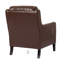 Fauteuil club moderne avec un revêtement brun foncé et un magnifique dossier en cascade avec une surface charmante