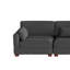 Maelina 4 - Piece Upholstered Grey Corduroy Modular Sectional Sofa with Pillow Back and Solid Wood Legs-652754629-652754630