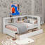 Lit de jour simple avec 2 tiroirs de rangement et ports USB-147356002