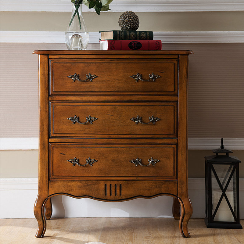 Multi-Functional 3-Drawer Nightstand Accent Chest, Walnut