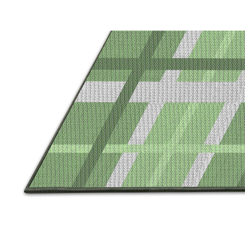 Tapis décoratif vert à carreaux santillanes, Rectangle 3 pi x 5 pi
