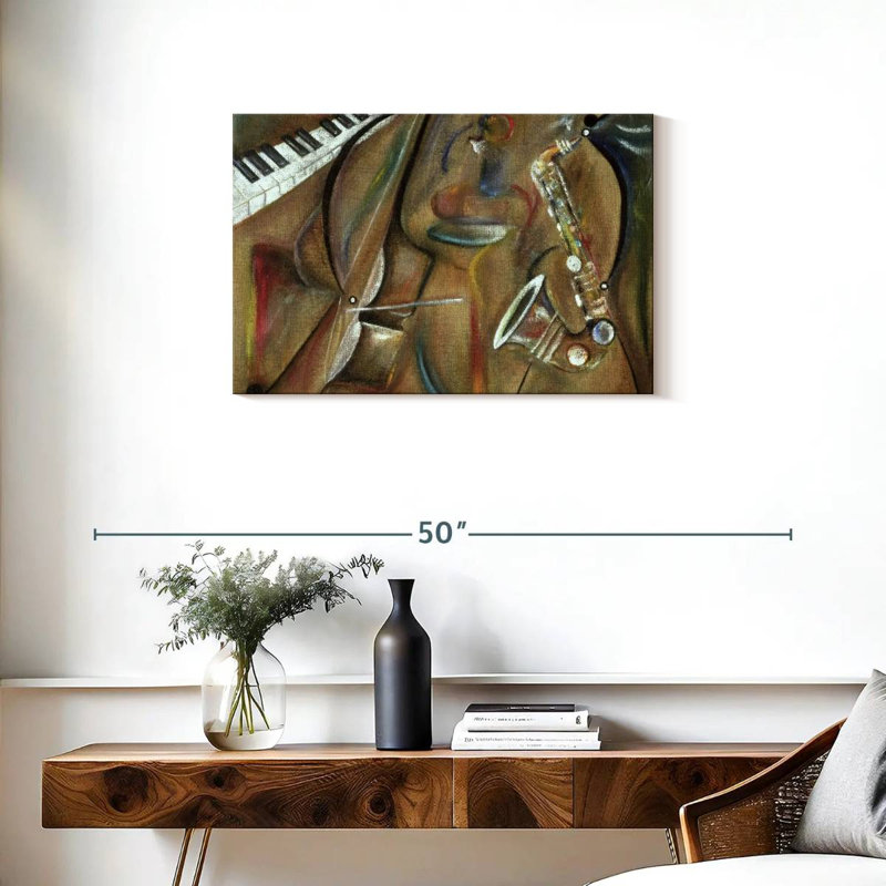 Abarca Burlap Sax, 20" H x 30" W