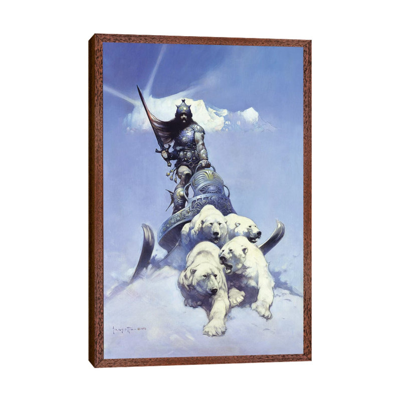 Silver Warrior by Warrior - Painting on Canvas, Brown Floater Framed, 101.6 cm H x 66.04 cm W