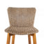 Tabouret de bar d'extérieur en bois de teck avec osier Lymington, ensemble de 2-1311283679